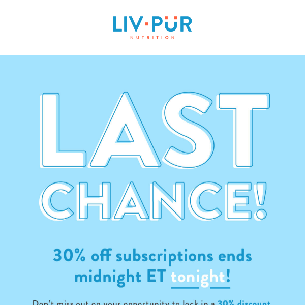 LAST CHANCE - 30% OFF SUBSCRIPTIONS