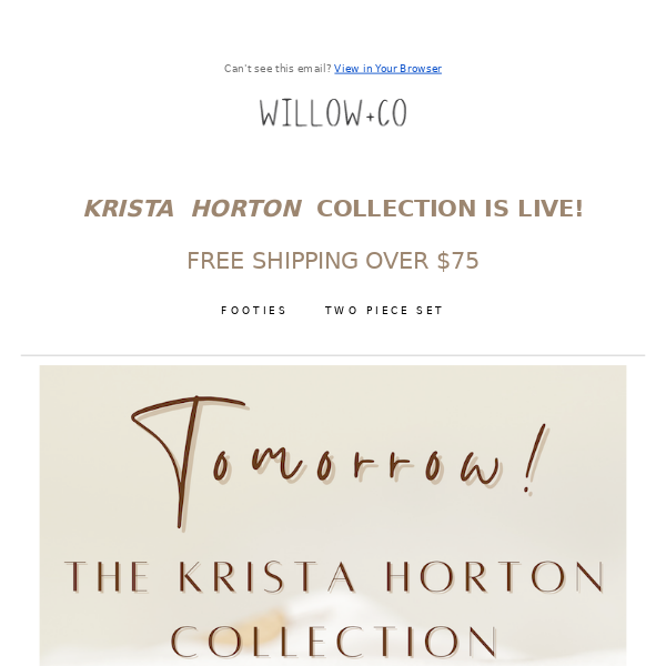 KRISTA HORTON RESTOCK SALE IS TOMORROW!