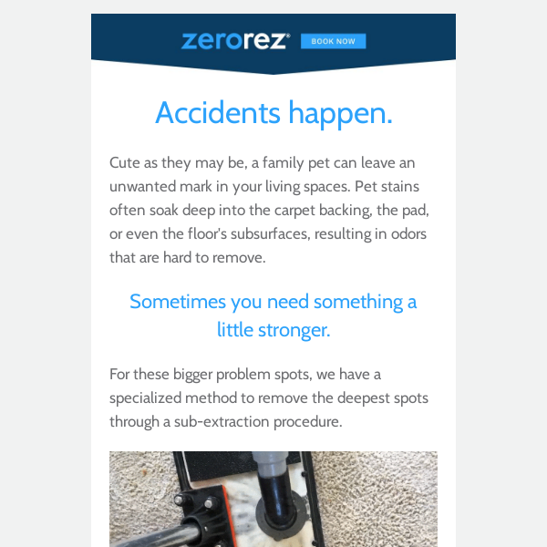 💪 Zerorez can tackle the toughest of accidents.