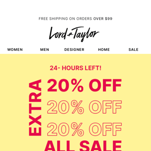 Extra 20% off FLASH SALE ends tonight! ⌛