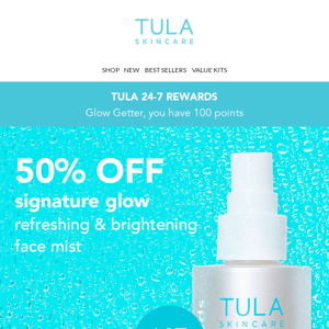 50% off Signature Glow Face Mist!