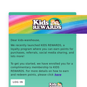 Welcome to Kids Rewards