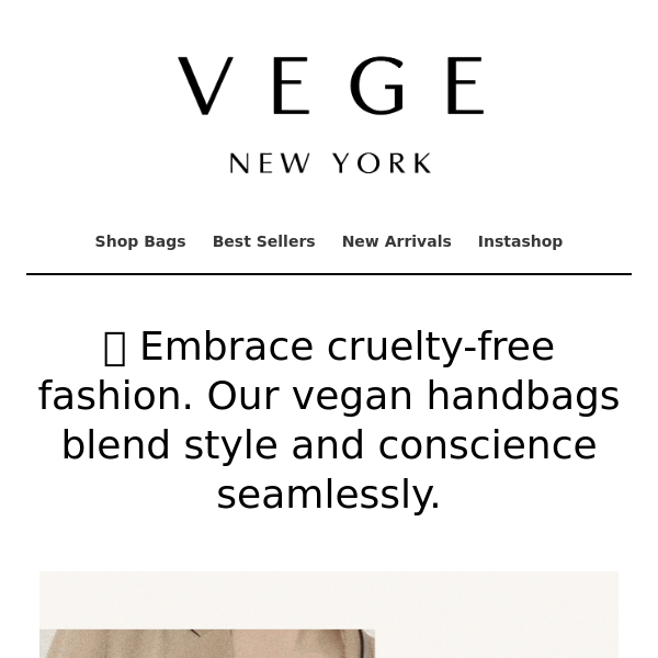 💚 Embrace cruelty-free fashion. Our vegan handbags blend style and conscience seamlessly.