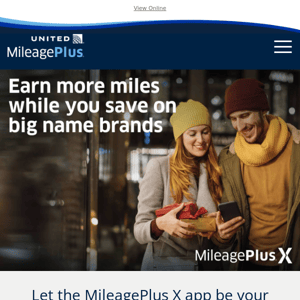 Big name brands in the palm of your hand with the MileagePlus X app