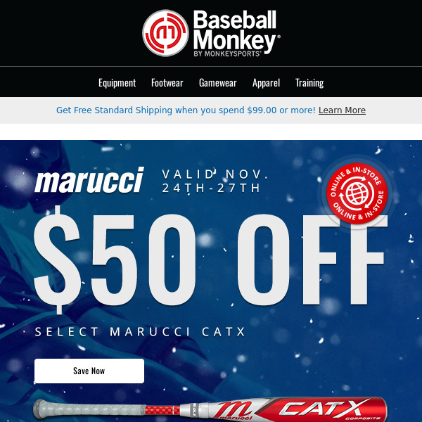 🤑 Take $50 Off Select Marucci Bats 