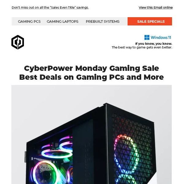 ✔ CyberPower Monday Sale - Huge Gaming PC Deals and More