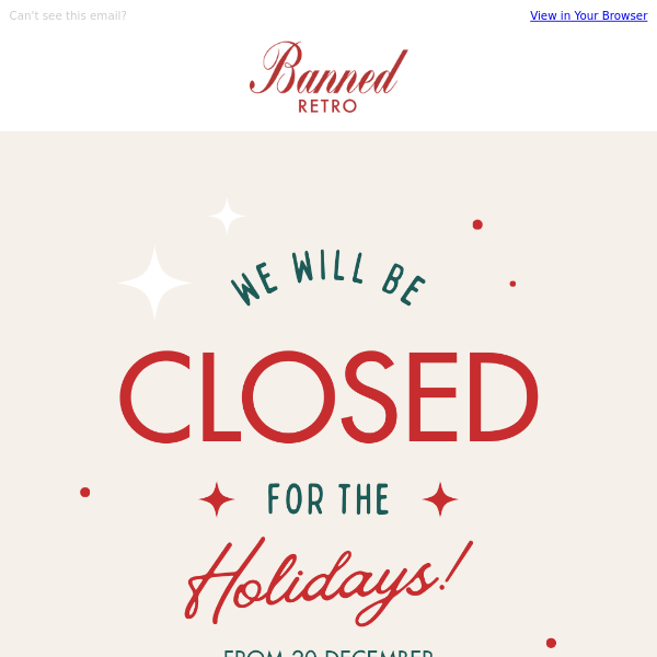 Holiday Closure Notice 🎄