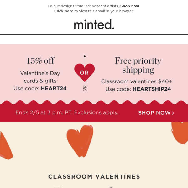 15% off editor-curated valentines