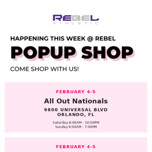 Come See Us! The Rebel Pop Up Shop