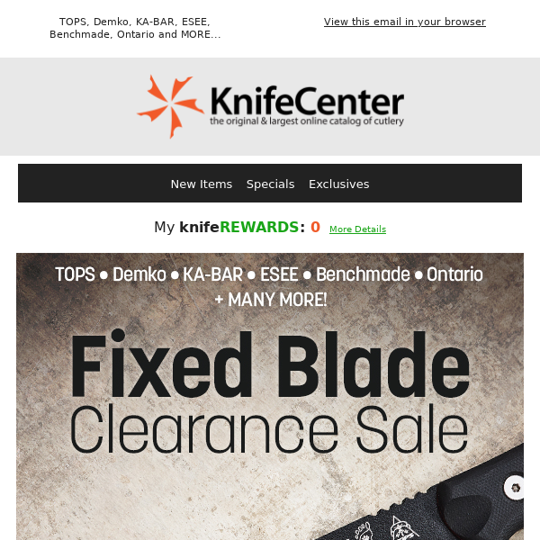 Fixed Blade Clearance Sale - Starts NOW!