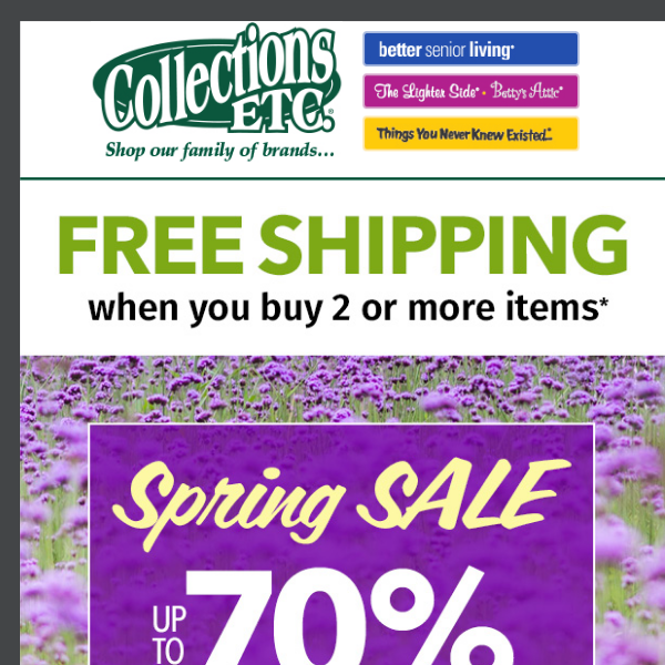 Spring is Here: Enjoy Up to 70% Off!