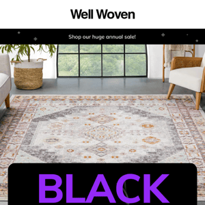 Final days! 70% off ✨ Black Friday Rug Sale