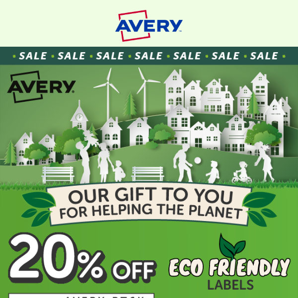 20% Off Eco Friendly Labels Sale