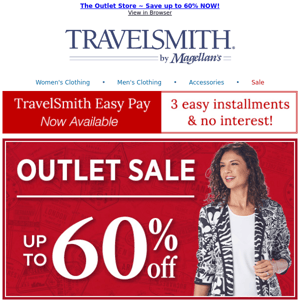 SAVE on Travel Gear, Clothing & More - Up to 60% Off