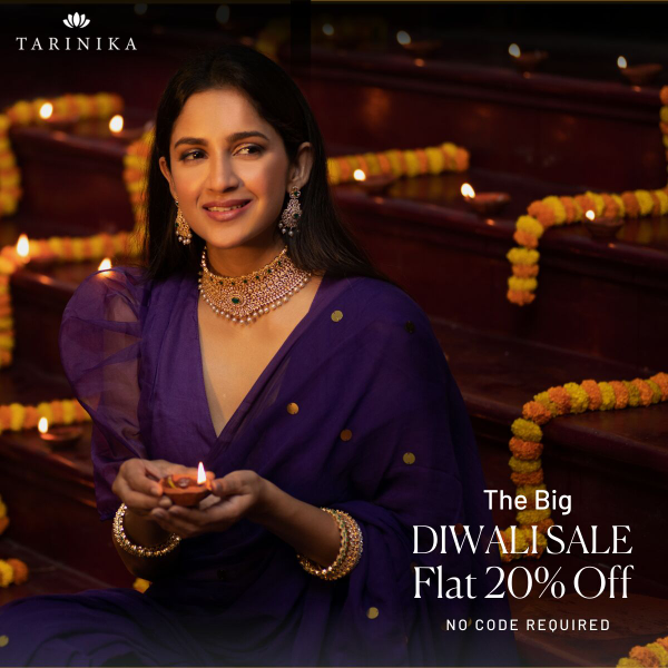 Last 3 Days Left - Flat 20% Off | Tarinika Big Diwali Sale