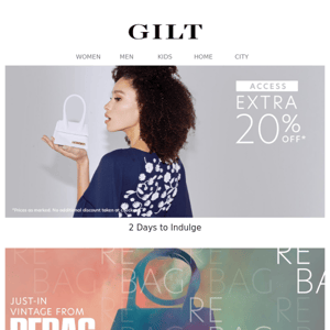 Access Extra 20% Off for 2 Days | Rebag: First Time on Gilt