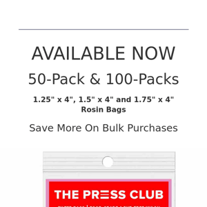 Available Now: 50-Pack & 100-Packs