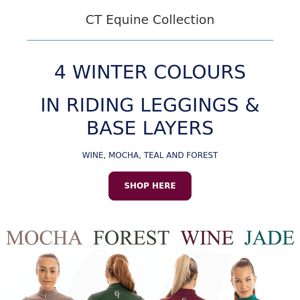 Winter Equine Riding Leggings & Base Layers - 4 Colours have Limited Availability