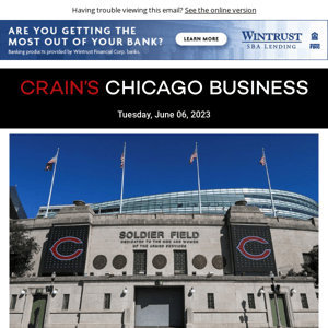 Chicago Bears flirt with Naperville for new stadium site: Crain's Daily Gist podcast