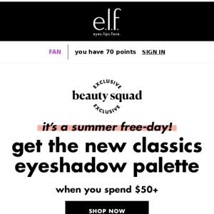 Upgrade your make up collection. Get the new eyeshadow classics palette with a purchase of $50 or more. 😊