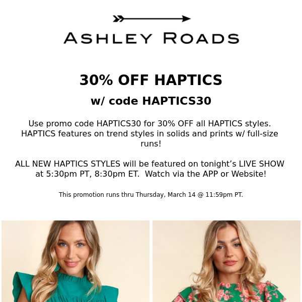 ✨ 30% OFF HAPTICS SALE