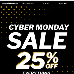 🔥 25% Off ALL SUPPLEMENTS | Cyber Monday Sale 🔥