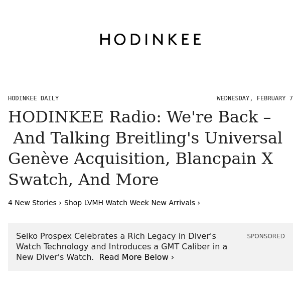 Hodinkee Daily | 02/07/2024