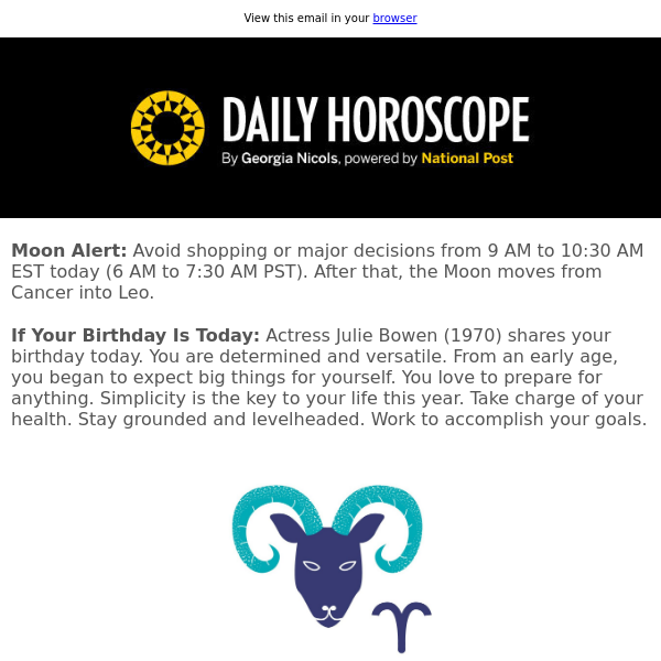 Your horoscope for March 3