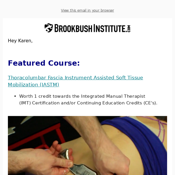 NEW Featured Course: Thoracolumbar Fascia Instrument Assisted Soft Tissue Mobilization (IASTM)