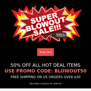 LAST DAY 😱BLOWOUT SALE!! 50% OFF ALL PRODUCTS IN HOT DEALS!