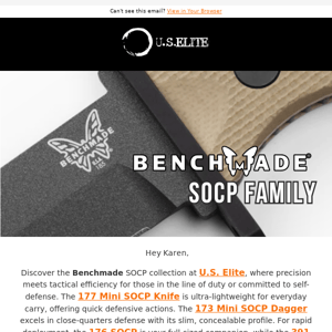 Unlock the Cutting Edge of Protection: Benchmade's SOCP Series at U.S. Elite