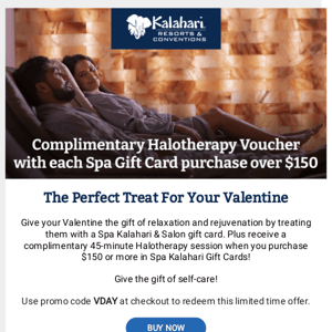 Show Your Love With A Spa Kalahari Gift Card