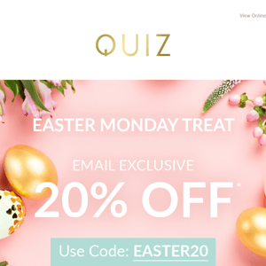 Easter Monday Treat 💛... 20% off!