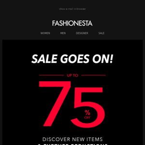 SALE up to -75%: New items & further reductions