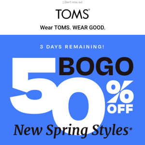 Sandals, sneakers & more: buy one, get on 50% off