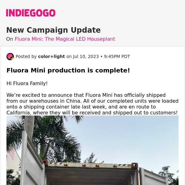 📢 Update #20 from Fluora Mini: The Magical LED Houseplant