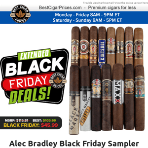 ⚫ Alec Bradley Black Friday Sampler Only $45.99 + Free Shipping ⚫