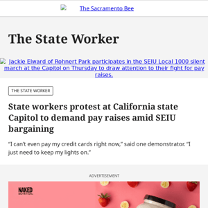 State workers protest at California state Capitol to demand pay raises