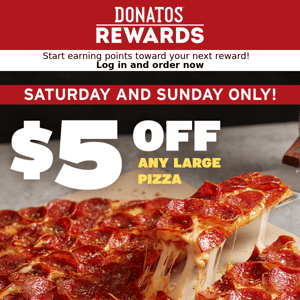 $5 off any large pizza! 🙌