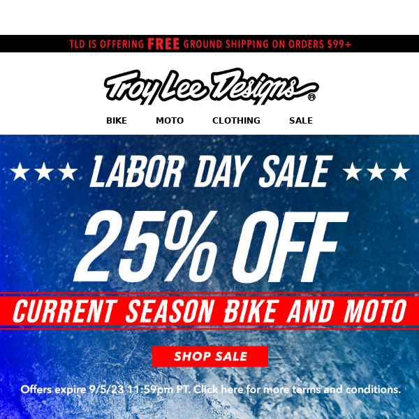 Labor Day Sale - 25% off Current Season