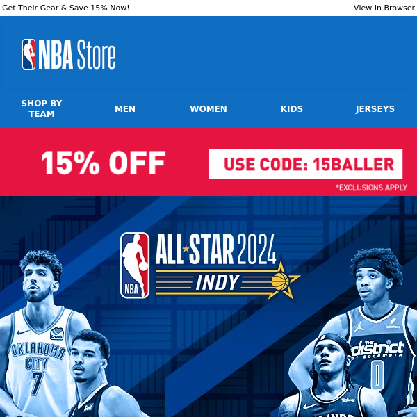 15% OFF | Gear Up For The 2024 Rising Stars NBA Game!