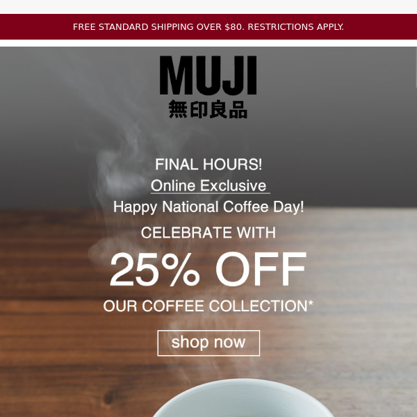 Hurry, get 25% OFF for National Coffee Day! ⌛ Online Only!