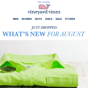New & ﻿Now! August Arrivals