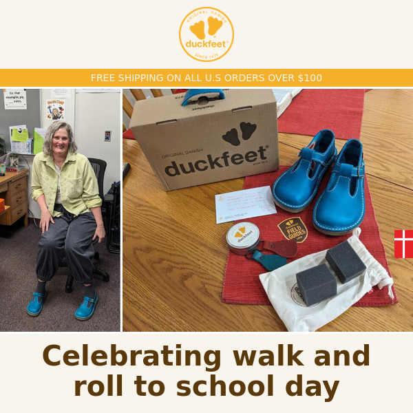 Celebrate Walk and Roll to School Day with Duckfeet Lolland!