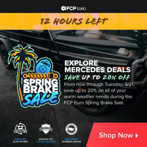 Spring Brake Sale ENDS TONIGHT! Save 20% On CLK500 Parts!