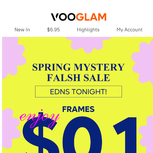 Flash sale $0.1 frames & 50% OFF everything you like...