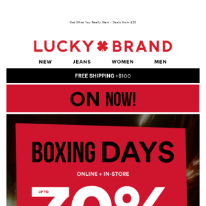 Open For Boxing Day Deals Up To 70% Off!