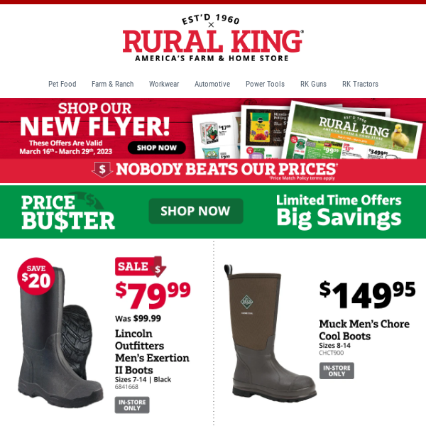 Rural king shop muck boots