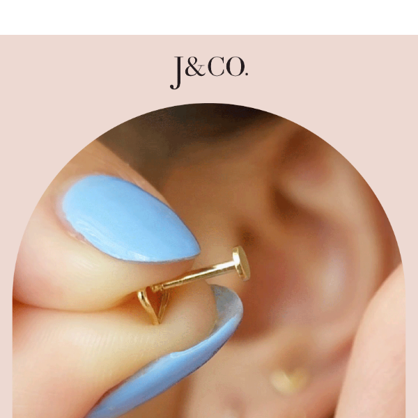 Flatback piercings for your lobe.