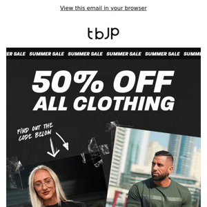 50% OFF All Clothing! 🚨